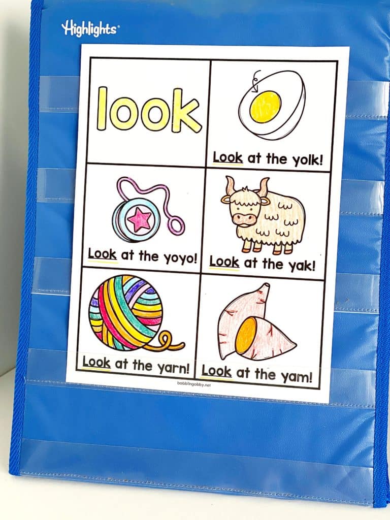 A sight word book that features the word "look."