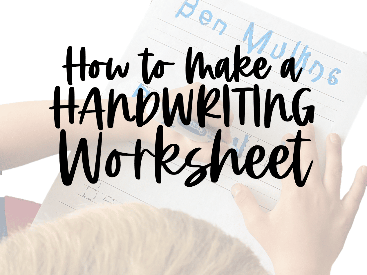 Want to make your own free printable handwriting worksheet? This post includes a quick and easy tutorial that teaches you how to make a handwriting worksheet for your child or student. Includes manuscript and D’Nealian fonts. #handwriting #worksheet #generator #easy #quick #tutorial #howto #teacher #students #preschool #kindergarten #namepractice