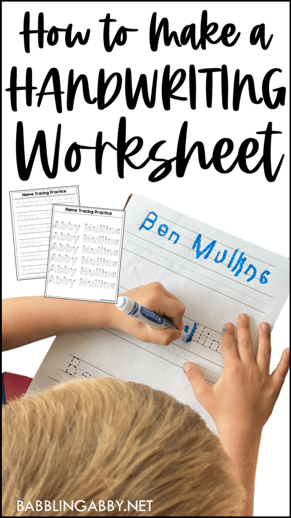 how to make a handwriting worksheet babbling abby