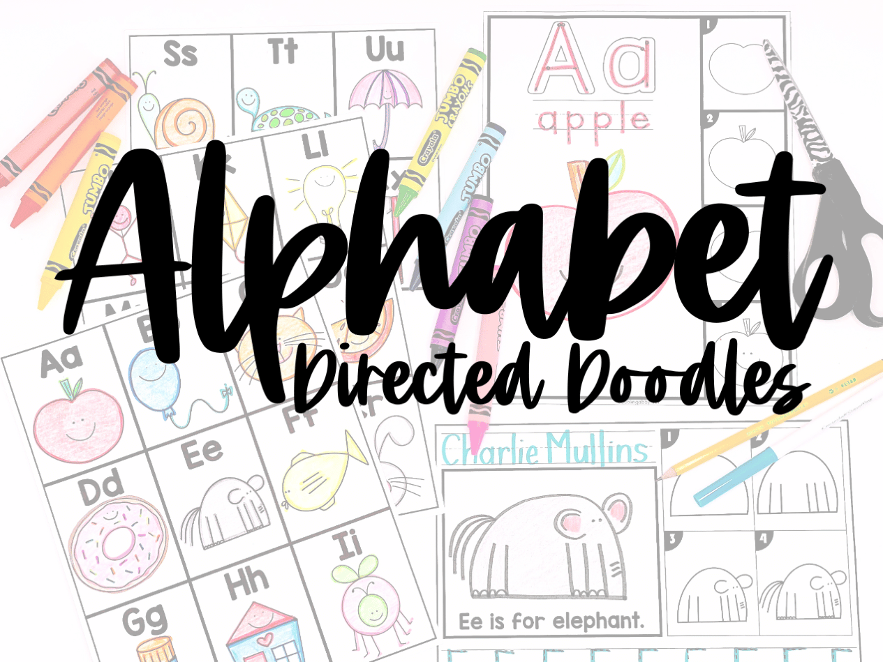 Are you looking for a fun way to teach the alphabet to kindergarteners? These directed drawings can help you do just that! They’re fun, engaging and simple enough for 5- and 6-year-olds to create. Download a free long vowel set of directed doodles to try out with your class today! babblingabby.net #kindergarten #directeddrawings #firstgrade #preschool #backtoschool #alphabet #teach #babblingabby