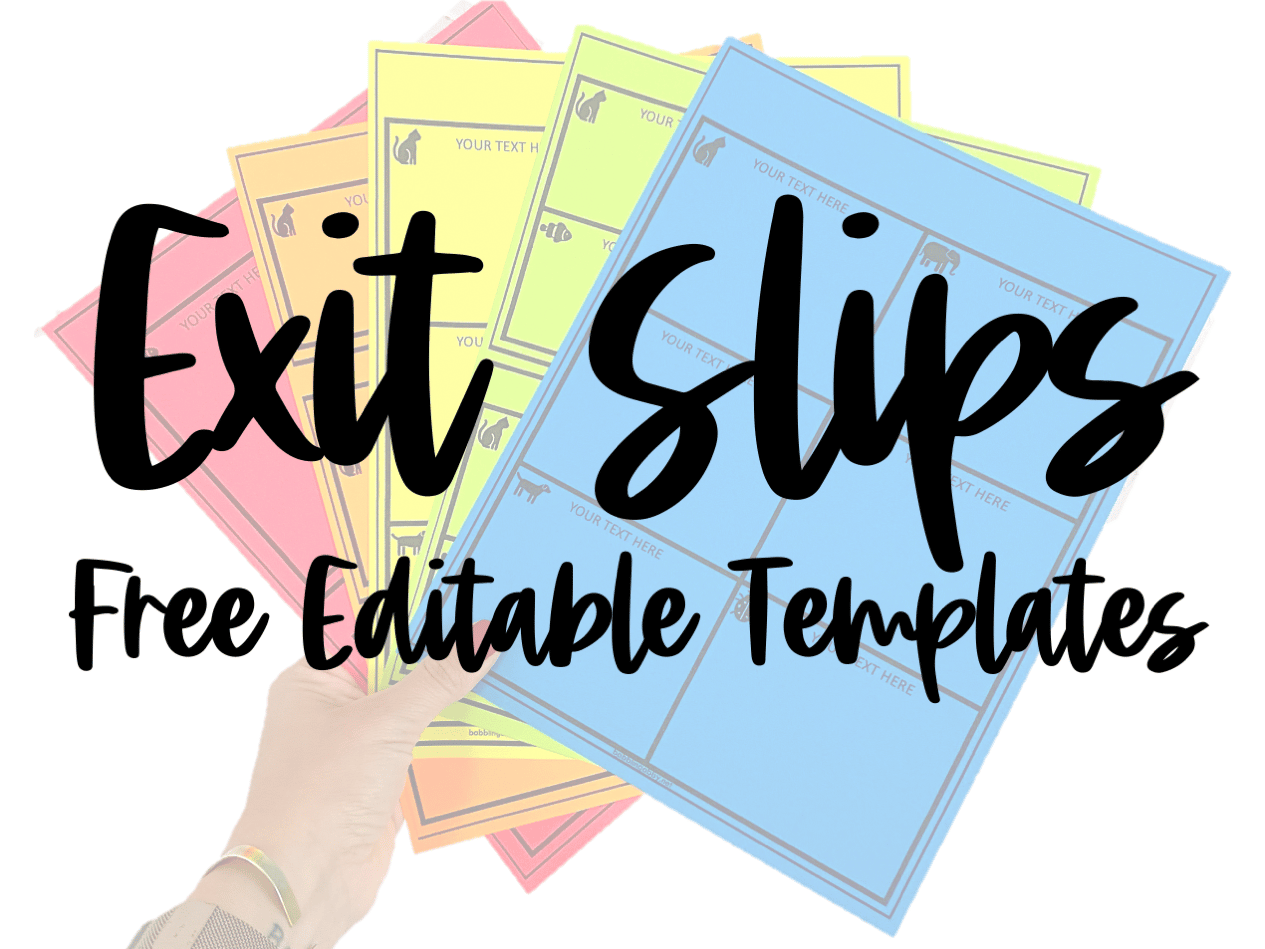 Download these free exit slip templates to make assessment a breeze! There are five exit slips to choose from, with different amounts of prompt and question boxes per page. These are great for kids in preschool, kindergarten, and first grade because they include picture guides so that you can easily give verbal directions to the entire class. This wills save you lots of time and make it easy on your students to understand. This is especially important for non-readers or emergent readers. babblingabby.net #babblingabby #freetemplates #printable #freedownload #exitslips #formativeassessment #editable #kindergarten #preschool #firstgrade