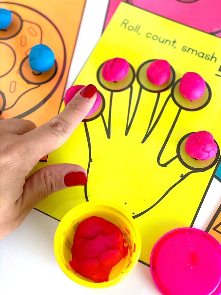 Download this free play doh counting activity to use - Babbling Abby