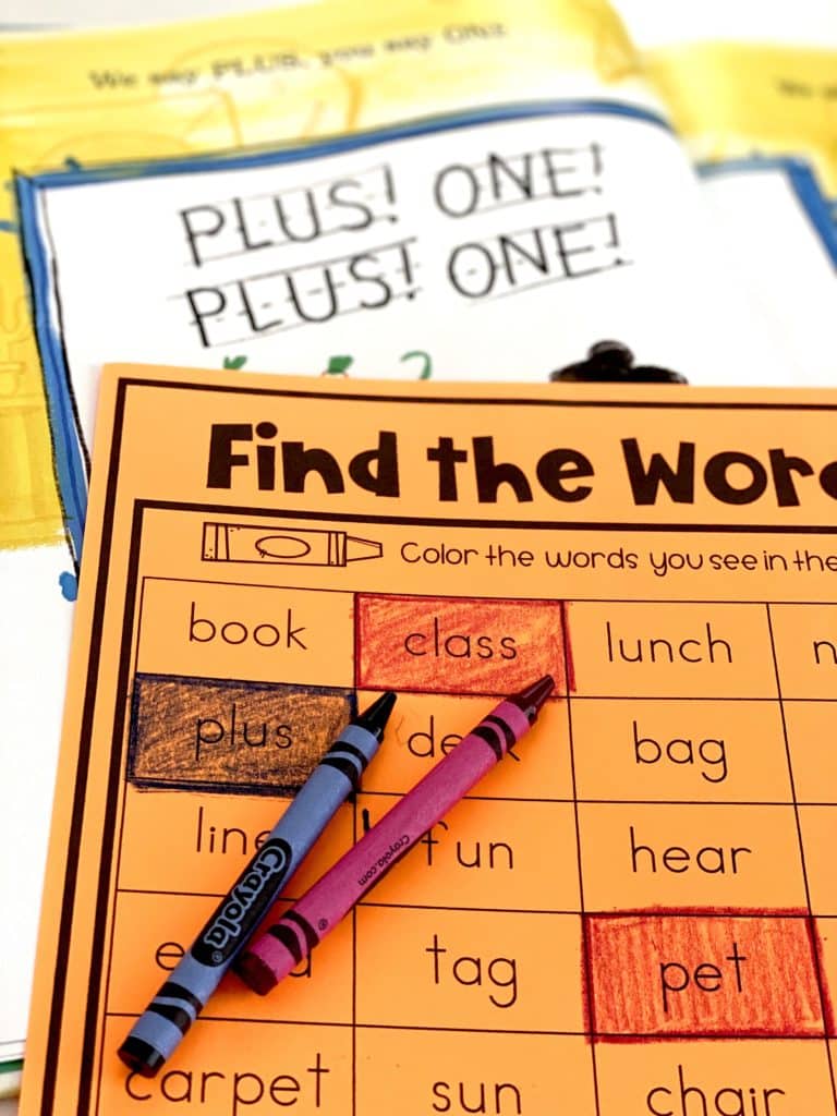 Find the word activity sheets to accompany the book, Sounds Like School Spirit.
