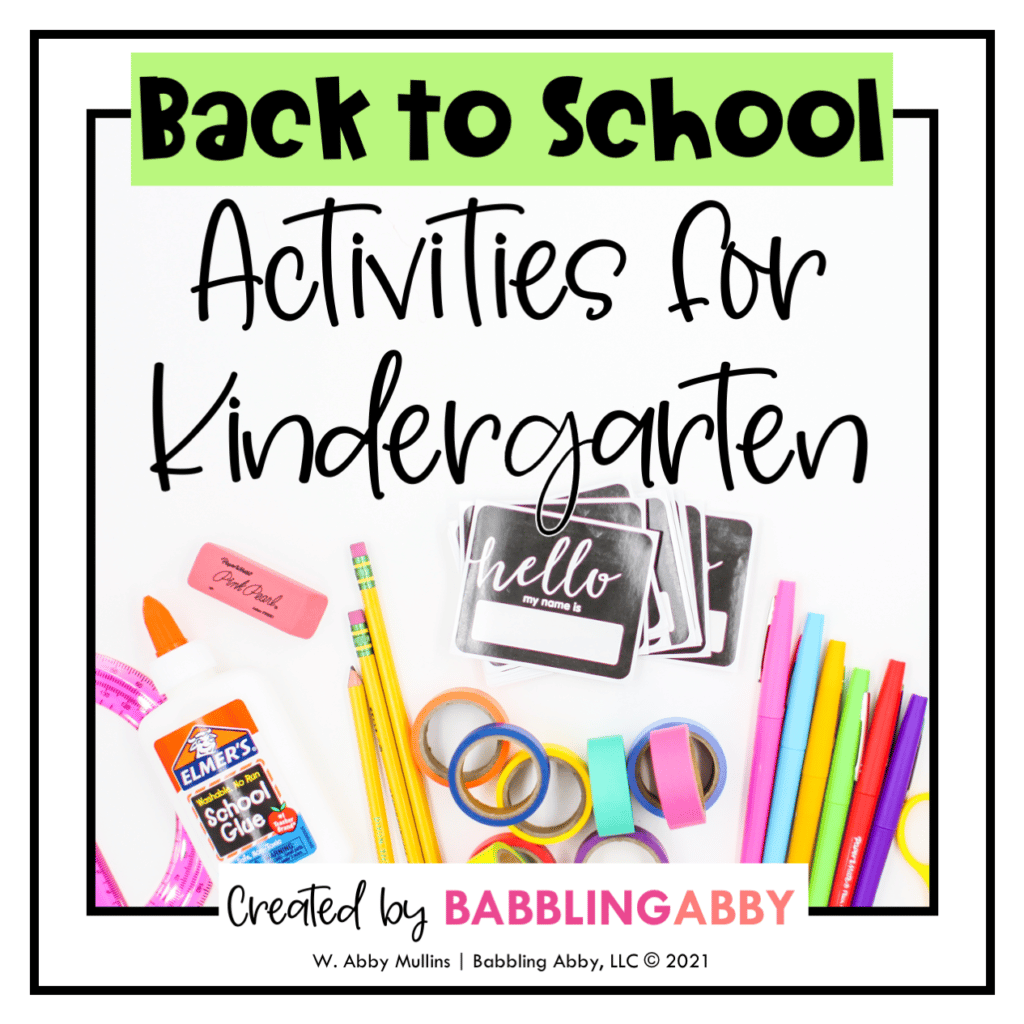 Back-to-School Activities for kindergarten classrooms!