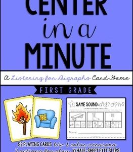 Center in a Minute {First Grade}: A Listening for Digraphs Card Game