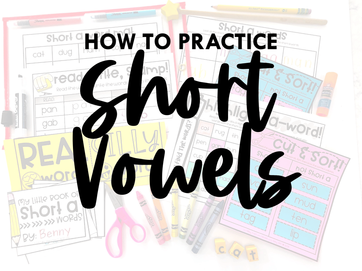 Practice short vowels with these fun and engaging activities for kindergarten and first grade. #babblingabby #shortvowels #cvc #cvcwords #centers #kindergarten #firstgrade babblingabby.net