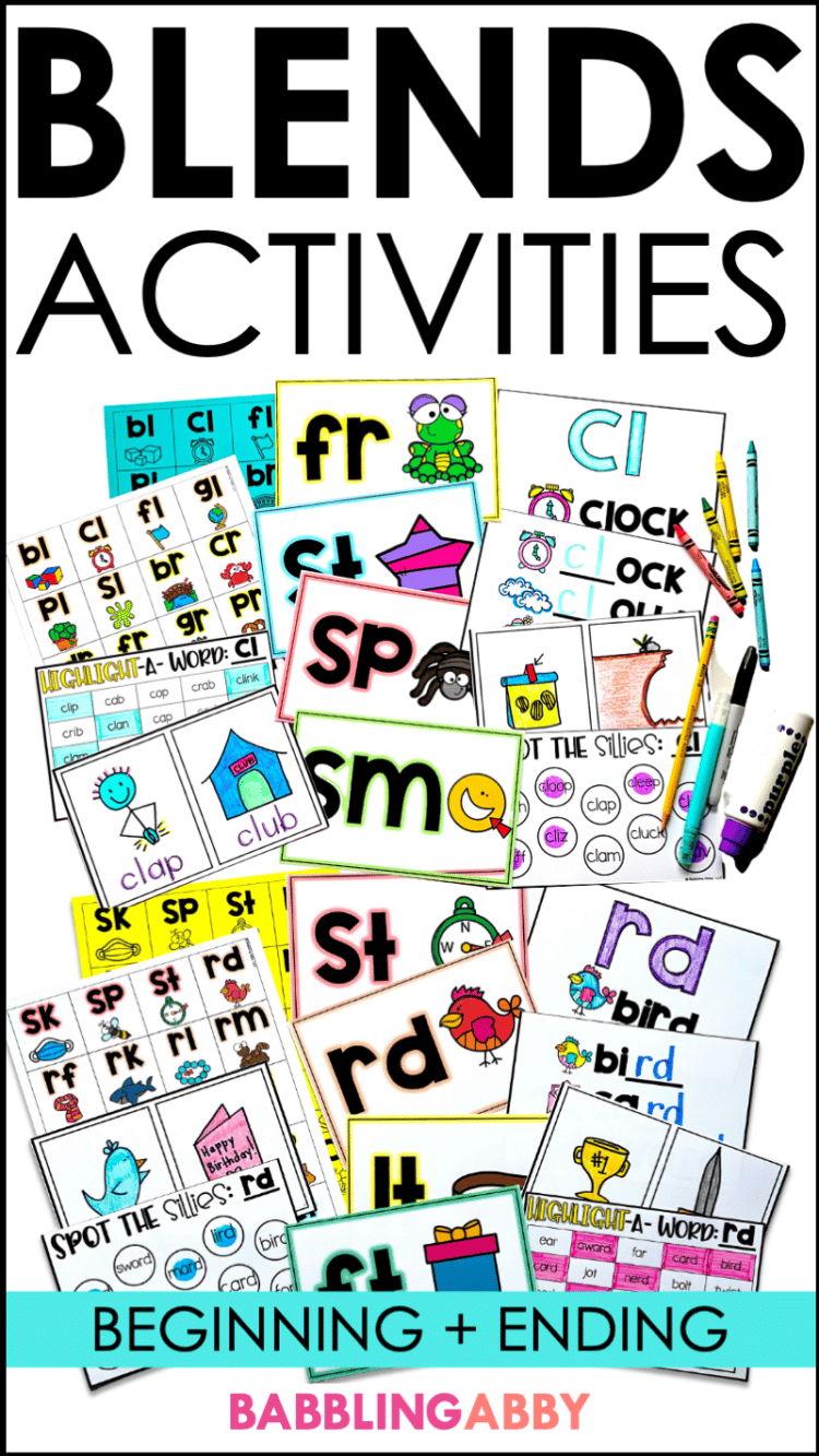 Easy and Fun Consonant Blends Activities - Babbling Abby