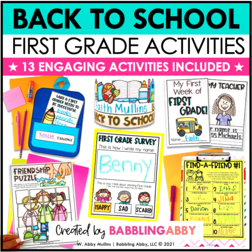 The Best Back to School Activities for First Grade - Babbling Abby