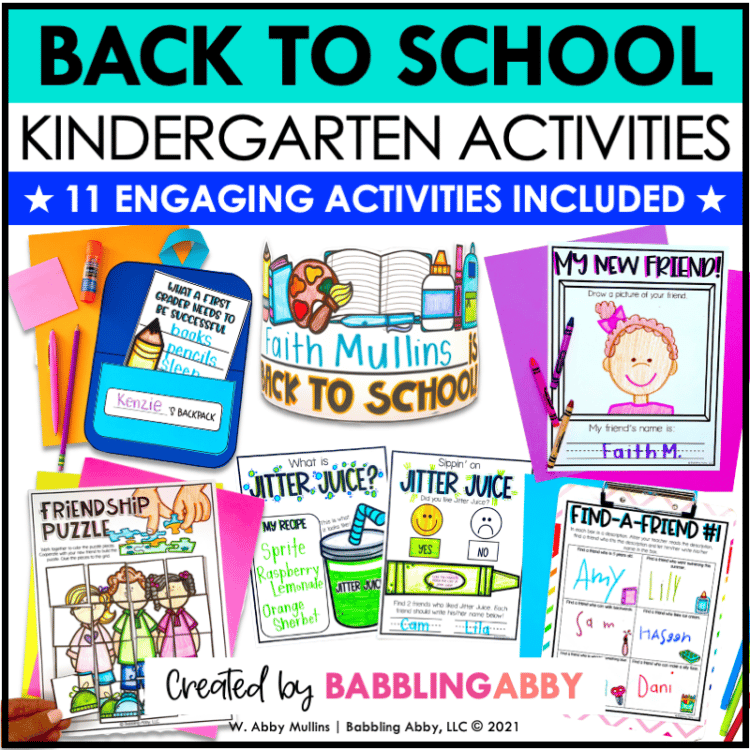 The Best Back to School Activities for Kindergarten - Babbling Abby