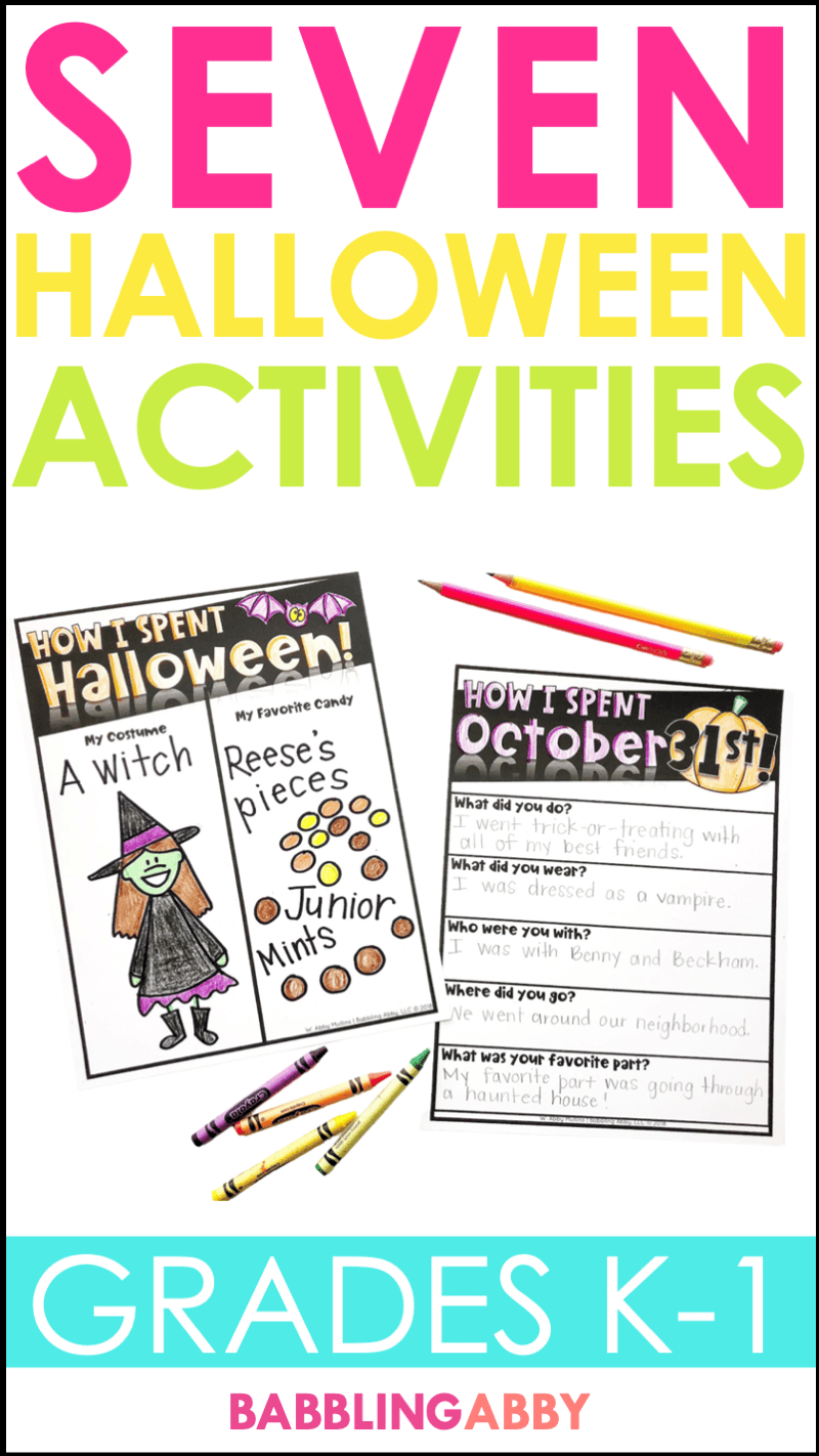 October is such a fun time to incorporate Halloween activities into your daily lessons. Spelling spooky words is a great way to motivate kids to learn as we approach the fun holidays. Here are some fun Spooky Activities for Halloween that you can use with your kindergarten and first-grade students. babblingabby.net #hallloween #october #kindergarten #firstgrade