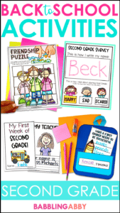 Back to school activities for second grade