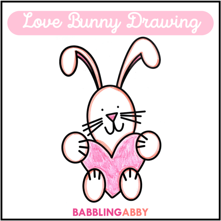 How to Draw a Valentines Day Bunny Rabbit Directed Drawing for ...